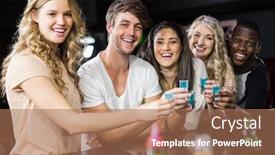  Presentation with shots - Theme having group of friends having shots in a nightclub background and a coral colored foreground