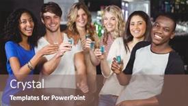  Presentation with shots - Amazing theme having group of friends having shots in a nightclub backdrop and a violet colored foreground