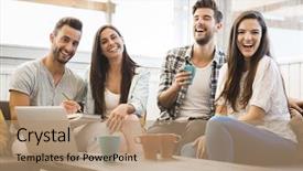  Presentation with local government unit philippines - Cool new slides with group of friends meeting backdrop and a coral colored foreground