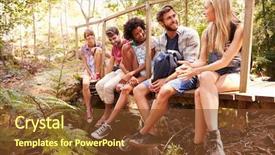  Presentation with forest bridge - Presentation design consisting of walk sitting on wooden background and a tawny brown colored foreground