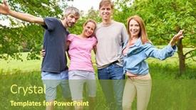  Presentation with siblings - Slide set enhanced with group-of-friends-or-siblings background and a tawny brown colored foreground