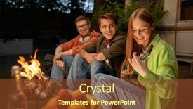  Presentation with guitar - Slide deck consisting of group-of-friends-playing-guitar and a tawny brown colored foreground