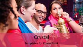  Presentation with hookah - Cool new slides with group of friends smoking hookah backdrop and a red colored foreground