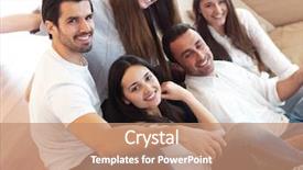  Presentation with friends - PPT layouts with group of friends taking selfie background and a  colored foreground