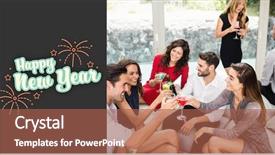  Presentation with toasting - Colorful slides enhanced with group of friends toasting cocktail backdrop and a red colored foreground