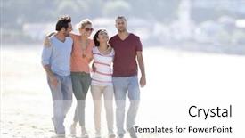  Presentation with racial - Theme featuring group of friends walking background and a  colored foreground