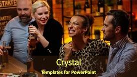  Presentation with cafe - Audience pleasing presentation design consisting of group of friends watching tv backdrop and a wine colored foreground