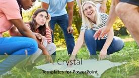 Presentation with treasure hunt - Theme with group-of-friends background and a seafoam green colored foreground