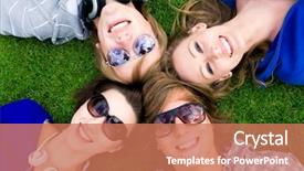  Presentation with friends - PPT layouts with group of friends background and a coral colored foreground