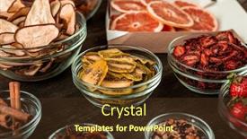  Presentation with glass - PPT theme featuring group-of-glass-bowls-containing background and a tawny brown colored foreground