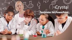  Presentation with reactions - Theme with group-of-glass-tubes background and a tawny brown colored foreground