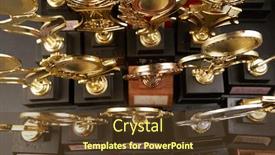  Presentation with trophy - Theme consisting of group-of-golden-trophy-over background and a tawny brown colored foreground