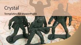  Presentation with iraq - Presentation theme having group of green army men background and a lemonade colored foreground