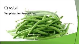  Presentation with white green - Audience pleasing presentation theme consisting of group of green beans isolated backdrop and a white colored foreground