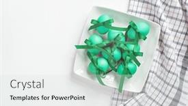  Presentation with green plate - PPT theme enhanced with group-of-green-eggs background and a light gray colored foreground