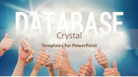  Presentation with giving - Colorful presentation theme enhanced with group-of-hands-giving-thumbs backdrop and a sky blue colored foreground