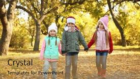  Presentation with children grow - Theme enhanced with group of happy children resting background and a  colored foreground