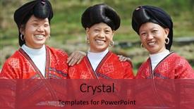  Presentation with chinese traditional - PPT theme having group of happy chinese minority background and a red colored foreground