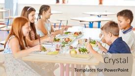  Presentation with elementary children - Slide deck featuring group-of-happy-elementary-school and a lemonade colored foreground