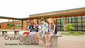  Presentation with elementary school technology - Amazing theme having group of happy elementary school backdrop and a coral colored foreground