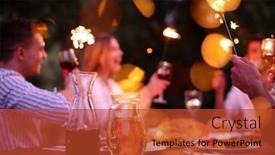  Presentation with happy-holiday - Colorful presentation theme enhanced with wine while having picnic french backdrop and a red colored foreground