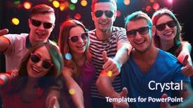  Presentation with night club - Cool new theme with friends posing in the night backdrop and a navy blue colored foreground