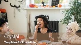  Presentation with tea party - Audience pleasing PPT layouts consisting of group-of-happy-kids backdrop and a coral colored foreground