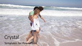  Presentation with multi ethnic group - Audience pleasing PPT theme consisting of group of happy multi ethnic backdrop and a light gray colored foreground