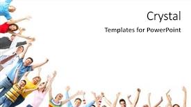  Presentation with group - PPT layouts enhanced with group of happy people isolated background and a white colored foreground