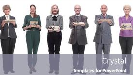  Presentation with gifts - Presentation consisting of group-of-happy-people background and a gray colored foreground