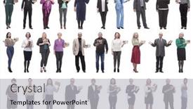  Presentation with gifts - Presentation design featuring group-of-happy-people background and a light gray colored foreground