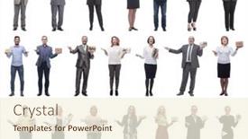  Presentation with gifts - Presentation with group-of-happy-people background and a cream colored foreground