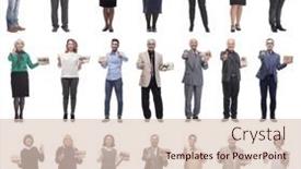  Presentation with gifts - Presentation having group-of-happy-people background and a lemonade colored foreground