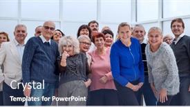  Presentation with seniors - Theme enhanced with group-of-happy-seniors-look background and a ocean colored foreground