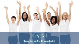  Presentation with race ethnicity - Audience pleasing slide set consisting of diversity race ethnicity and people backdrop and a ocean colored foreground