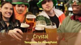  Presentation with saint patrick day - Slides consisting of group-of-happy-young-football background and a tawny brown colored foreground