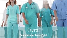  Presentation with professionals - Theme featuring group-of-happy-young-medical background and a teal colored foreground