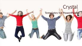  Presentation with big group people - Colorful slide set enhanced with first aid doctor touch digital backdrop and a coral colored foreground.