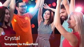  Presentation with group - Presentation with group-of-happy-young-people background and a tawny brown colored foreground