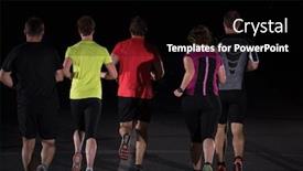  Presentation with park night city - PPT layouts with group-of-healthy-people-jogging background and a black colored foreground