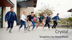  Presentation with year end - PPT layouts enhanced with group of high school students background and a light gray colored foreground