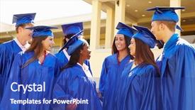  Presentation with high school graduation - Presentation consisting of group of high school students background and a  colored foreground