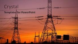  Presentation with high voltage - PPT layouts featuring group-of-high-voltage-electricity background and a violet colored foreground