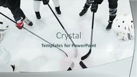  Presentation with ice rink - Colorful slide deck enhanced with group-of-hockey-players backdrop and a sky blue colored foreground