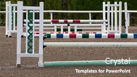  Presentation with equestrian - Presentation enhanced with group-of-horse-jumps background and a gray colored foreground