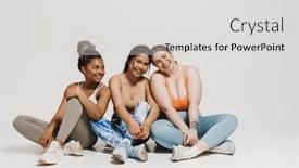  Presentation with diverse women - Presentation theme featuring group-of-joyful-diverse-women and a light gray colored foreground