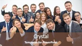  Presentation with group of people silhouettes walking - PPT theme enhanced with group of jubilant business people background and a tawny brown colored foreground