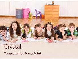 Group Of Junior Students Drawling PPT template 36 | CrystalGraphics