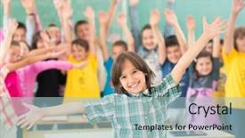  Presentation with kids - Presentation featuring closeup of sugarcane plants background and a tawny brown colored foreground.