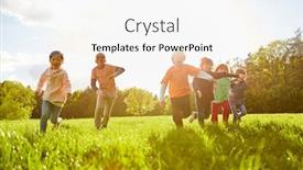  Presentation with race - Colorful theme enhanced with group-of-kids-makes backdrop and a white colored foreground